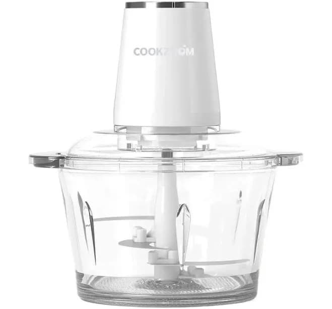 Electric Food Chopper with 500W Stainless Steel Motor & 2 Sharp Blade Sets, 12-Cup Glass Bowl