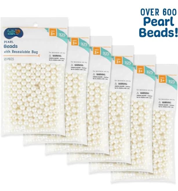 Hello Hobby Unisex White Pearl Beads
