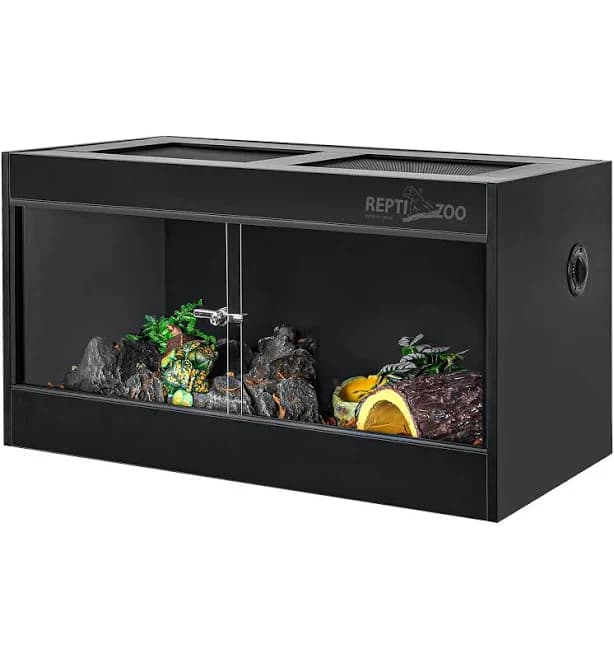 reptizoo 40 Gallon PVC Reptile Enclosure 36x18x18 Reptile Terrariums Tanks with Glass Sliding Door