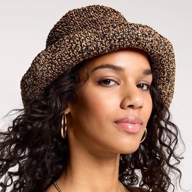 Calia Women's Packable Straw Bucket Hat