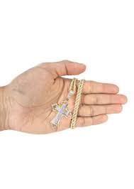 10K Yellow Gold Cross Diamond Necklace | 0.32 Carats