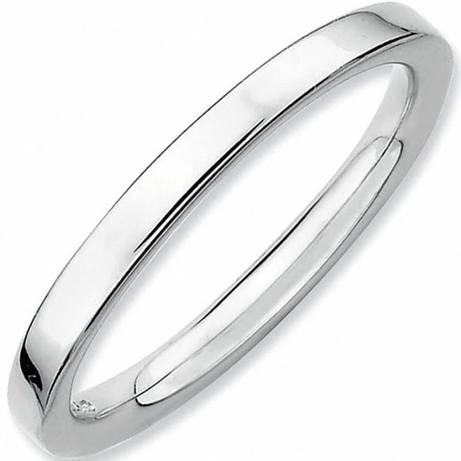 Zales Sterling Silver Stackable Expressions 2.0mm Flat Polished Band