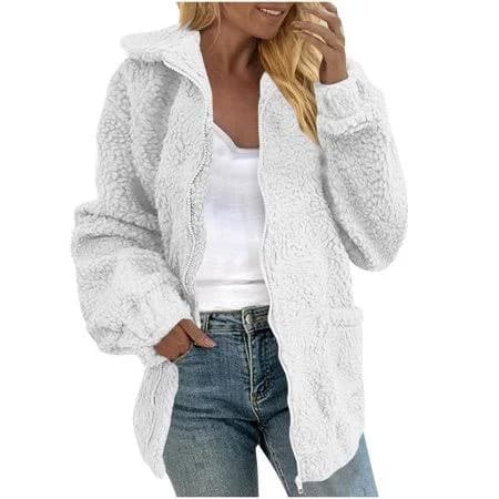 Women's Oversized Fuzzy Sherpa Fleece Jacket