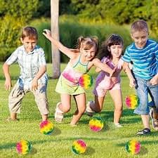 JOKILY Pack of 3 Rainbow Moon Ball, Bounce Ball, Astro Jump Ball, Space Moon Ball, Water Games on Trampoline Play, Lava Ball, Rubber Ball, Flash Ball, Interactive Toy for Stress Relief (B) :