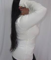 white ruched long sleeve | eBay