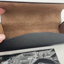 NEW Burberry Black Leather Glasses Sunglasses Hard Shell Case & Microfiber Cloth