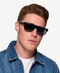 ARNETTE Gothboy - Rectangle Black Frame Prescription Sunglasses | Eyebuydirect
