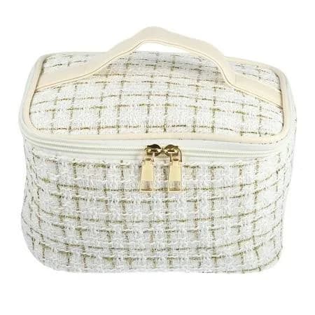 Unique Bargains Women's Plaid Pattern Makeup Bag