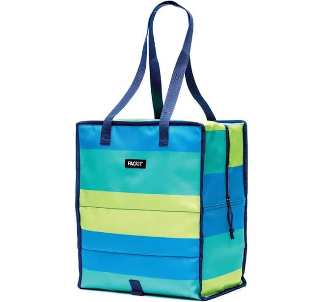 Packit Freezable Grocery Bag Fresh Stripe