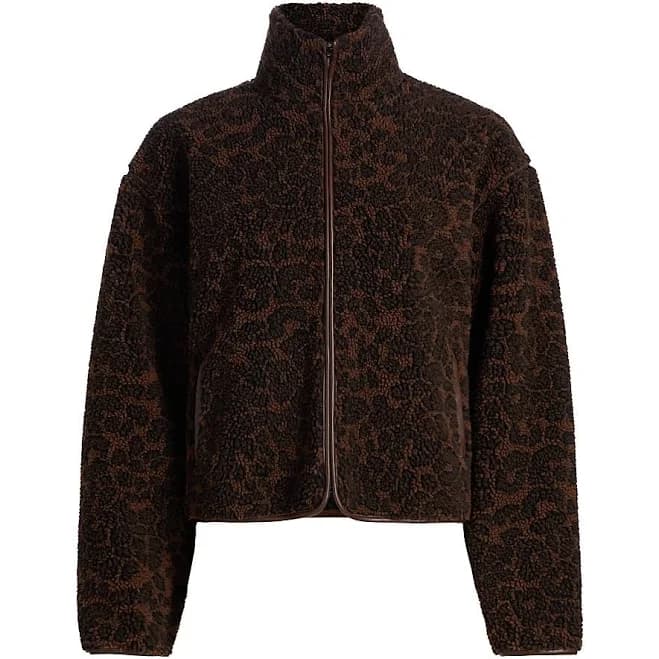 Rag & Bone Women's Sun Sherpa Zip Up Leopard Jacket
