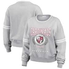 Women's Antigua Heather Gray Arizona Cardinals Crush Quarter-Zip Top