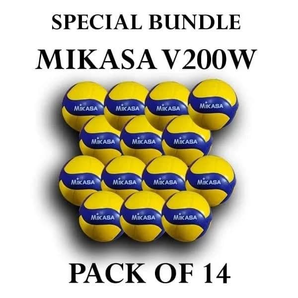 Mikasa V200w 2019 Official Fivb Volleyball Set Of 14 Blue/yellow Size