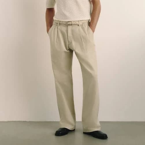 H&M Men's Relaxed-Fit Tailored Linen-Blend Pants