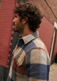 Lellan Shirt - Rust / Beige / Navy Checks - Wool - Sézane