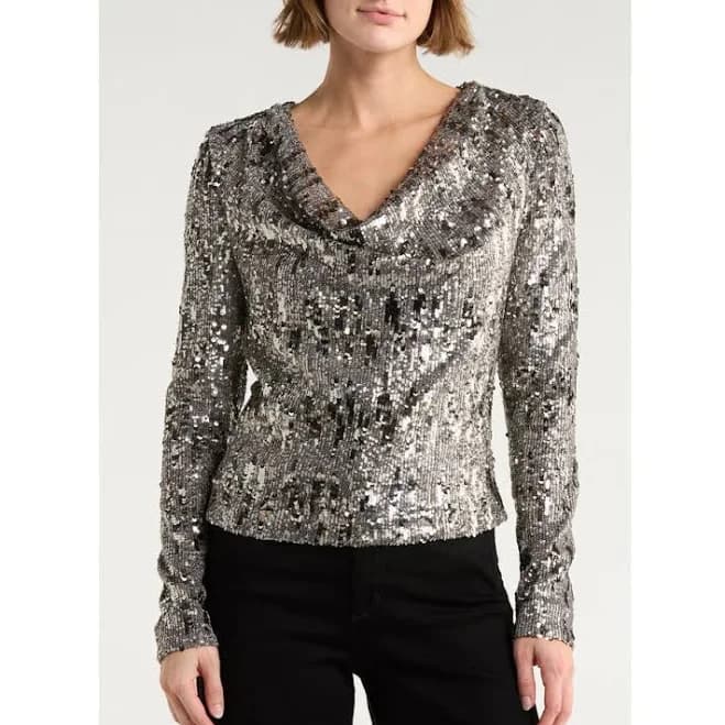Ramy Brook Nicole Long Sleeve Sequin Top