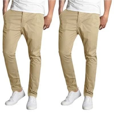 Galaxy by Harvic Men's Slim Fit Cotton Stretch Chino Pants (2 Pack)
