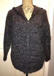 Zara #The Knitwear Gray Zip Up Hoodie, Size 12
