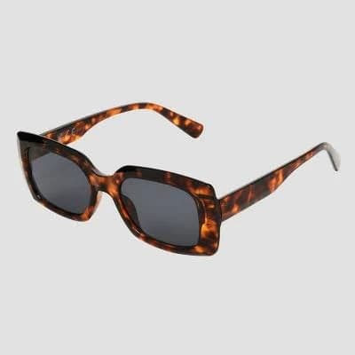 Universal Thread Women's Shiny Plastic Square Sunglasses