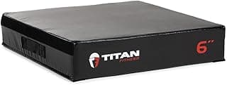 Titan Fitness 6" Stackable Soft Foam Plyometric Box, High Density EPE Foam Core Plyo Box, Step Up Exercise Platform, Box Squat, Step-Up, Box Jumps for Home Garage Gym Training