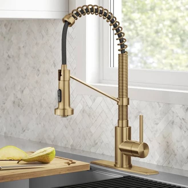 Kraus Bolden Matte Black Single Handle Pull-Down Kitchen Faucet with Sprayer
