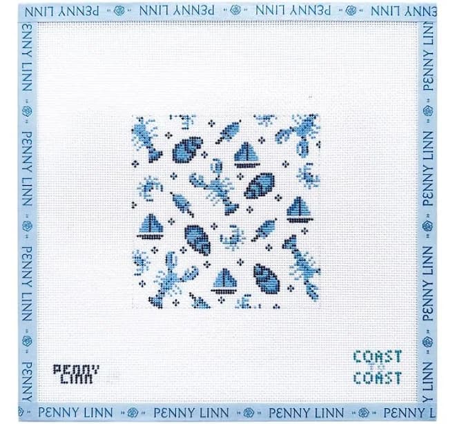 Penny Linn Needlepoint Coastal Coaster