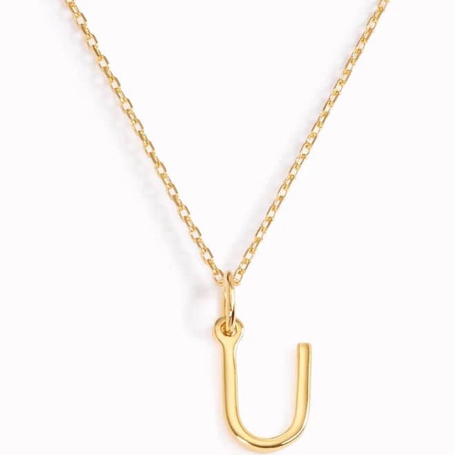 Linjer U Initial Gold Necklace