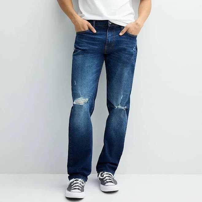 Lazer Men's Straight Fit Stretch Jeans
