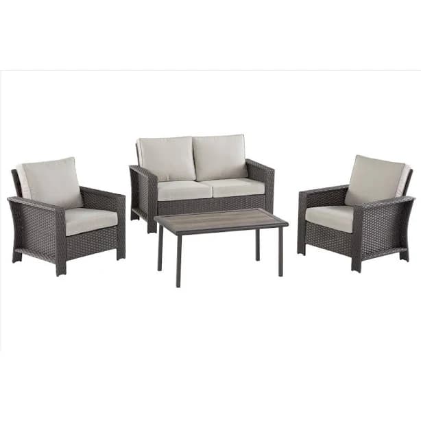 Living Accents Claude Wicker Frame Chair Set