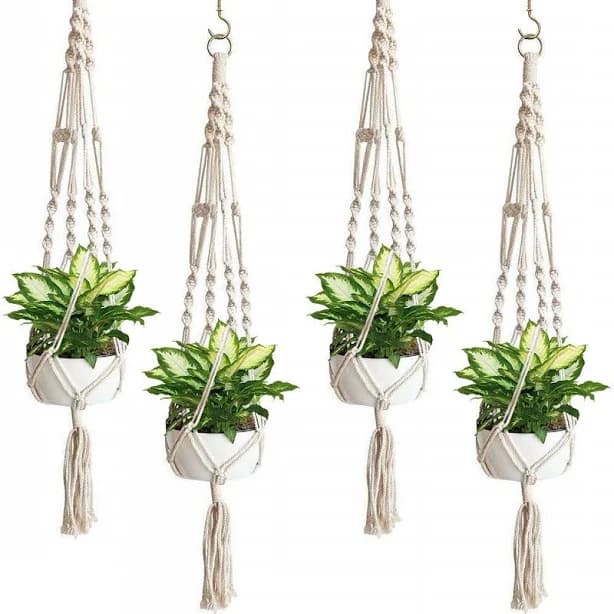 Sorbus Macrame Plant Hanger 4-Pack
