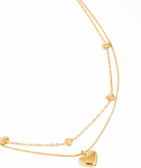 Lovisa Waterproof Gold Plated Stainless Steel Heart Pendant Necklace