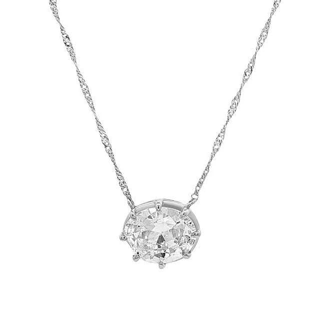 Primrose Women's Sterling Silver Cubic Zirconia Pendant Necklace