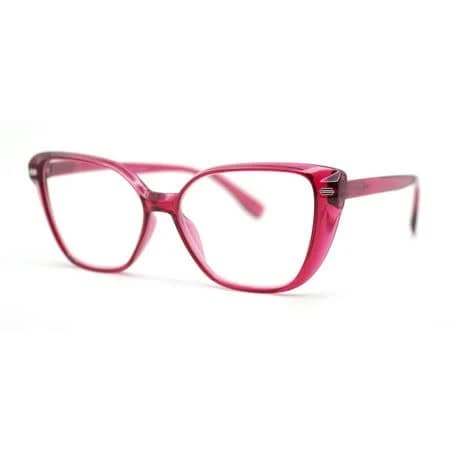 Retro Womens Classy Oversized Rectangular Cat Eye Reading Glasses Burgundy +1.00, Size: One size, Red