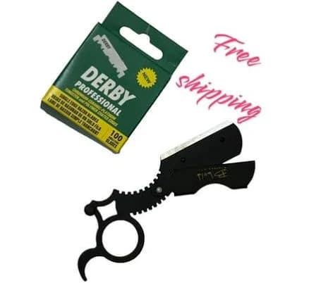 Stainless Steel Retro Thumb Rotate Straight Shaving Razor for Barber