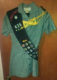 Vintage Girl Scouts Uniform Sash Patches Hat Bow 1950's? 475 Virginia Skyline | eBay