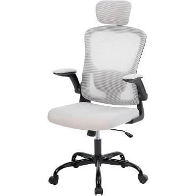 Ergonomic Adjustable Headrest Flip-Up Armrests Mesh Computer Desk Chair Swivel Rolling Executive Gaming