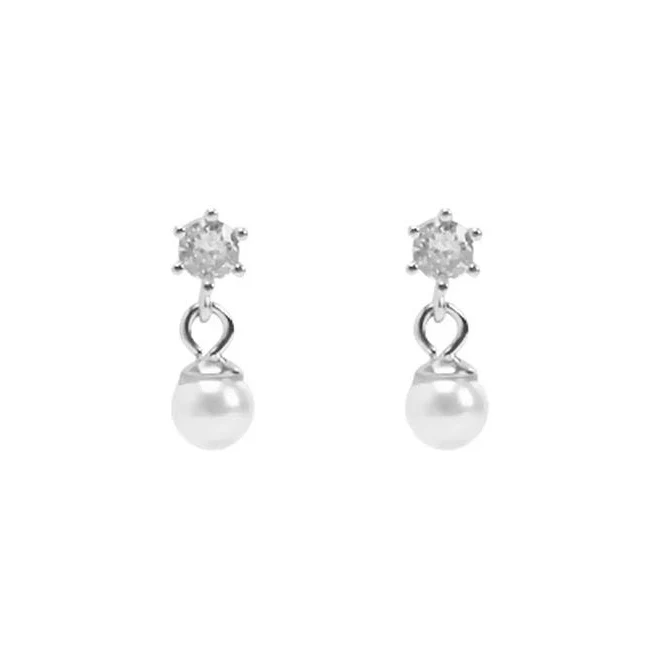 Dainty Pearl Dangle Drop Earrings
