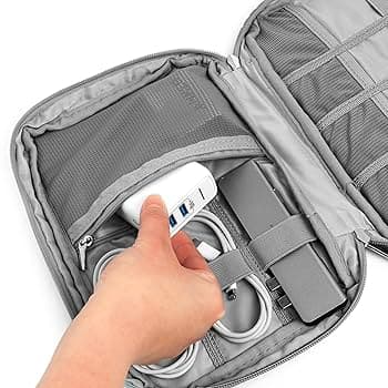 Pavilia Tech Organizer Case - Cable & Charger Storage, Travel Accessories for Men, Gray : Electronics - Amazon.com