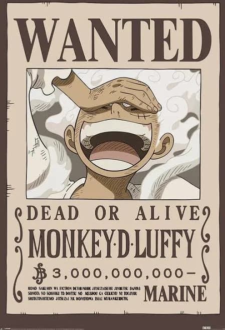 One Piece Wanted Luffy Poster