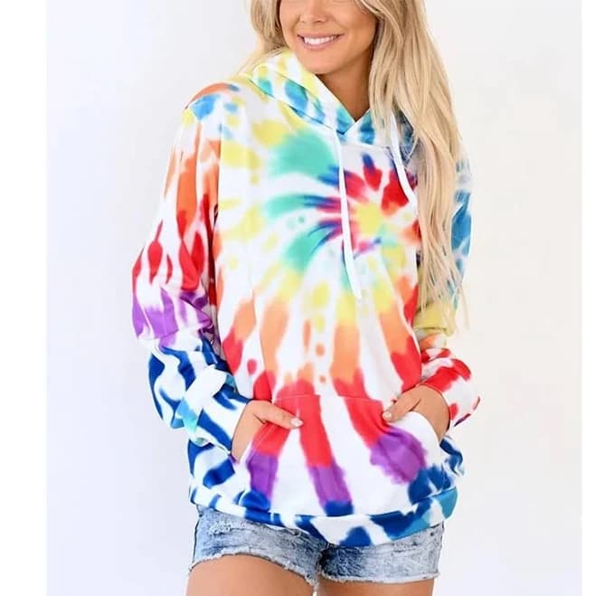 Multi Color Oversized Tie Dye Hoodie