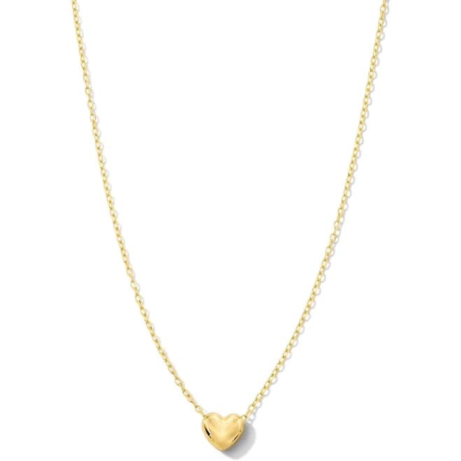 Zales Sterling Silver Puffed Heart Pendant with 18K Gold Plate