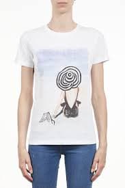 7.0 SETTEPUNTOZERO white T-shirt with rhinestones | signorina on a vespa | ASITA SAHABI