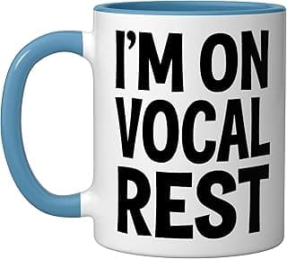 I'm On Vocal Rest Ceramic Mug, Blue/White
