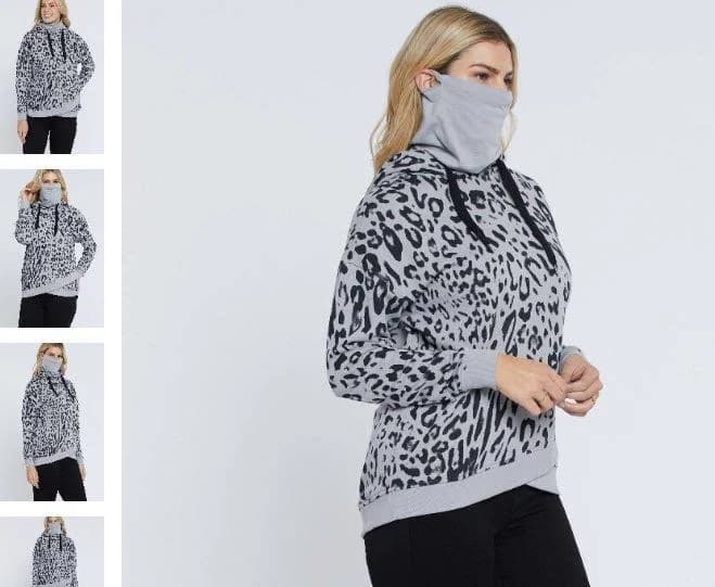 Seven7 Tops Nwt Seven7 Size Xxl Mask Hoodie Animal Print