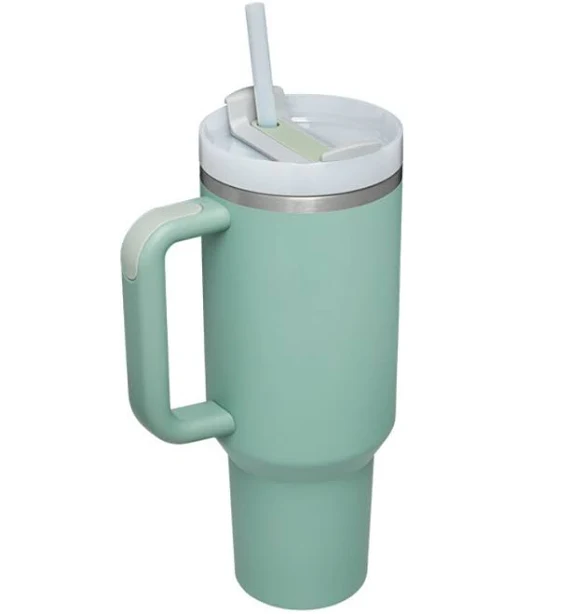 40OZ TRAVEL TUMBLER WITH HANDLE MINT