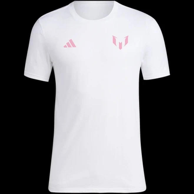 Mens Adidas Messi Generic N&n T-shirt In White
