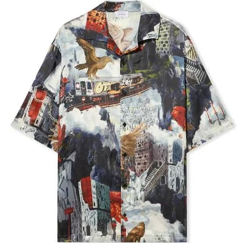 Off-White Men's Viscose Bowling Shirt