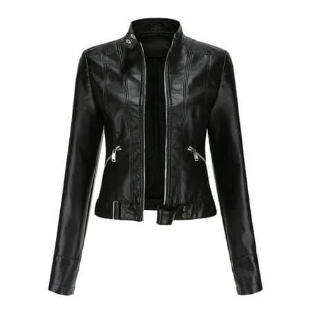 Women's Fitted Faux Leather Jacket