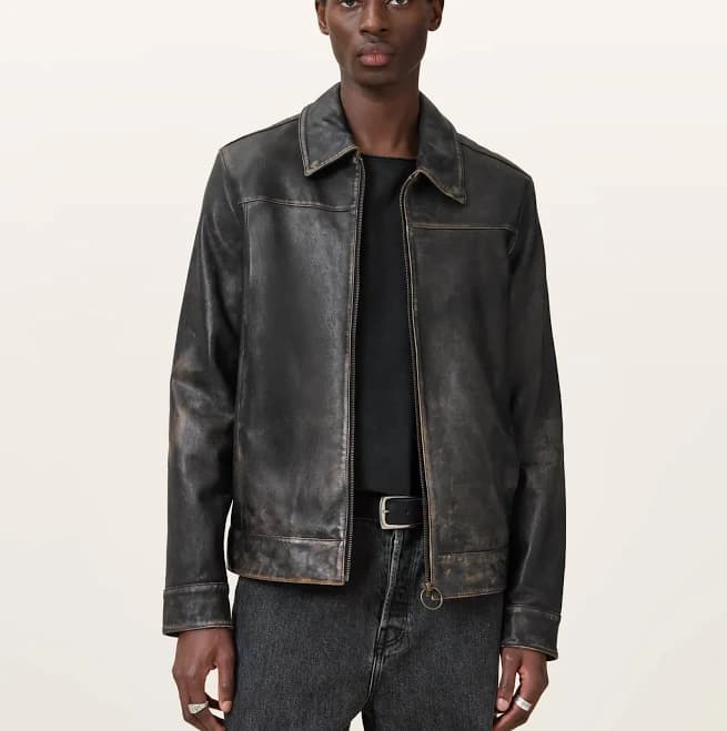 Allsaints Men's Alkan Two Tone Leather Jacket