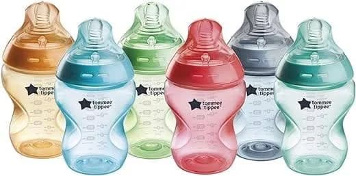 Tommee Tippee Baby Bottles, Natural Start Anti-Colic Baby Bottle with Slow Flow Breast-Like Nipple, 9oz, 0m+, Baby Feeding Essentials, Fiesta, Pack of