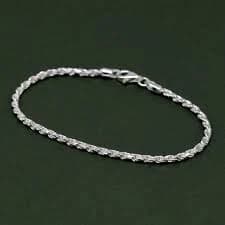 Sterling Silver Rope Chain Bracelet, Elegant Silver Bracelet, Minimalist Bracelet, Dainty Jewellery, Gift for Her